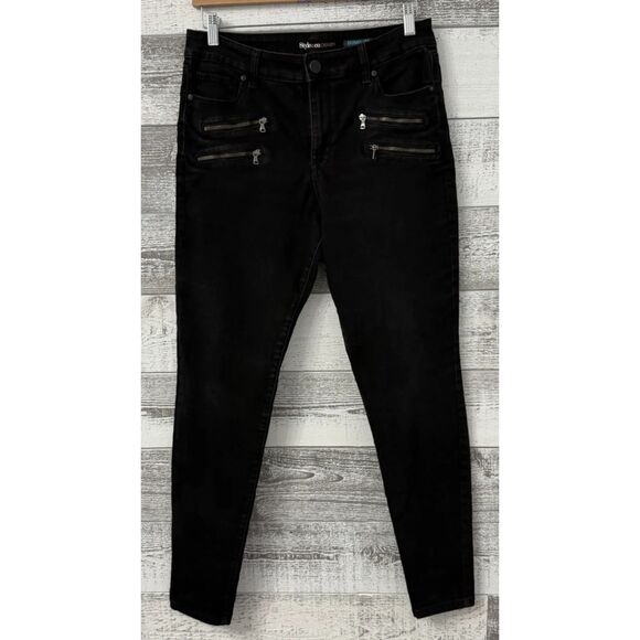 Style & Co Denim - Style & Co Denim Skinny Jeans High Rise Black Women's Size 12 (Fit 32x29)